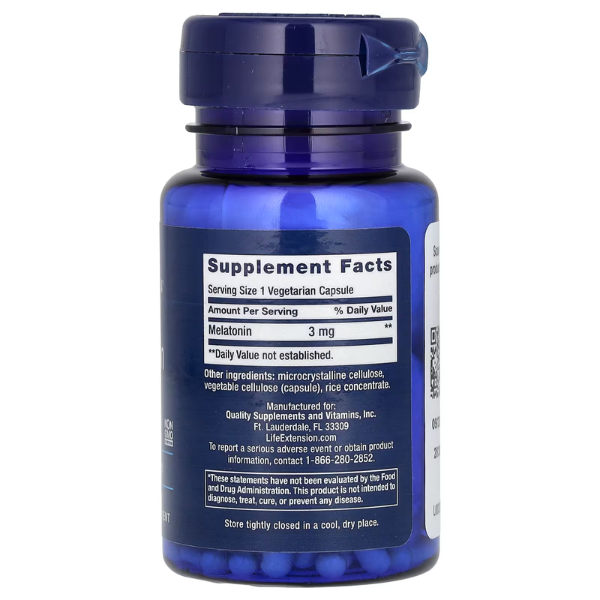 Melatonina 3mg (60 veg caps), Life Extension