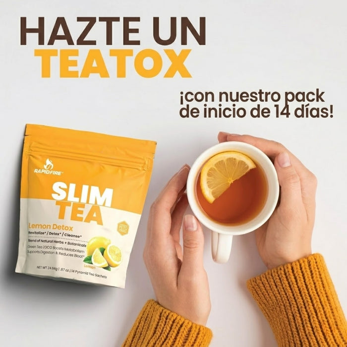 Té Adelgazante de Rápida Acción Slim Tea Rapid Fire® Sabor Limón (14 pzs), Windmill