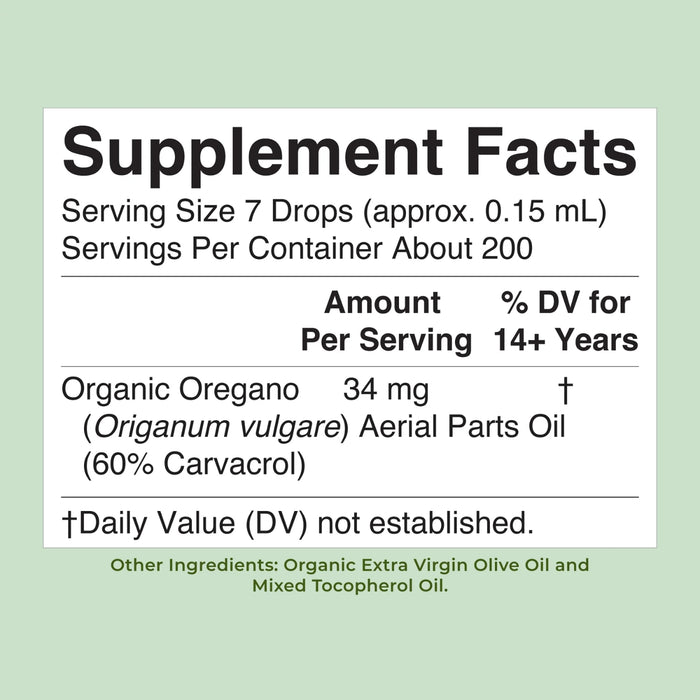 Aceite de Orégano Orgánico, Liquido 30 ml (1 fl oz), MaryRuth's