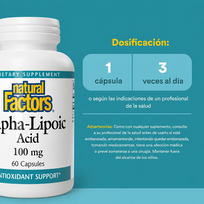 Acido Alfa-Lipoico 100 mg (60 caps), Natural Factors