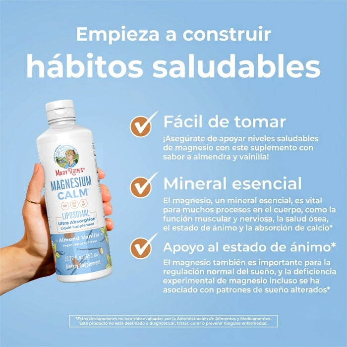 Magnesio Liposomal Sabor Almendra y Vainilla 450 ml (15.22 fl oz), Mary Ruth's