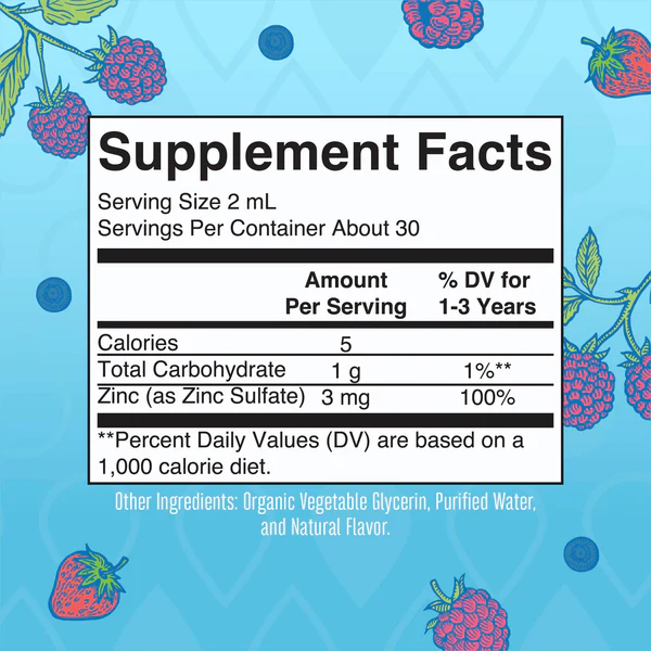 Zinc Ionico Organico para Ninos Toddlers, Liquido (2 fl oz 60 ml), Mary Ruth's