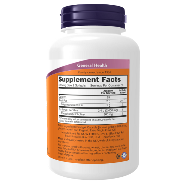 Sunflower Lecithin 1200mg (100 Softgels) soy free / Sunflower Lecithin 1200 mg