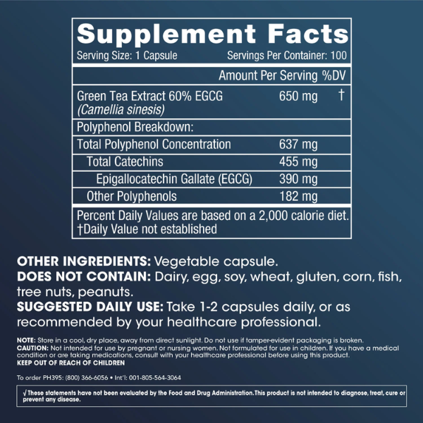 Té Verde EGCG Extremo 390 mg (100 caps), Prohealth