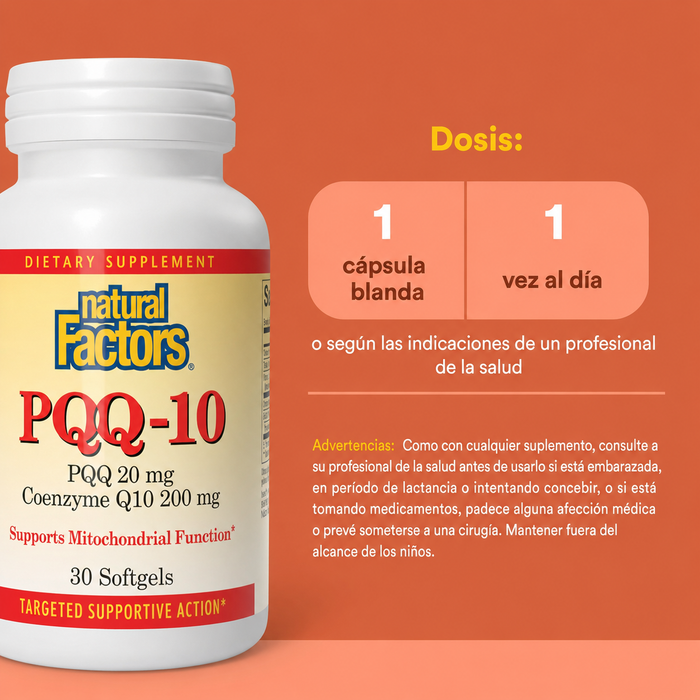 PQQ-10, Apoyo a la Mitocondria (30 softgels), Natural Factors