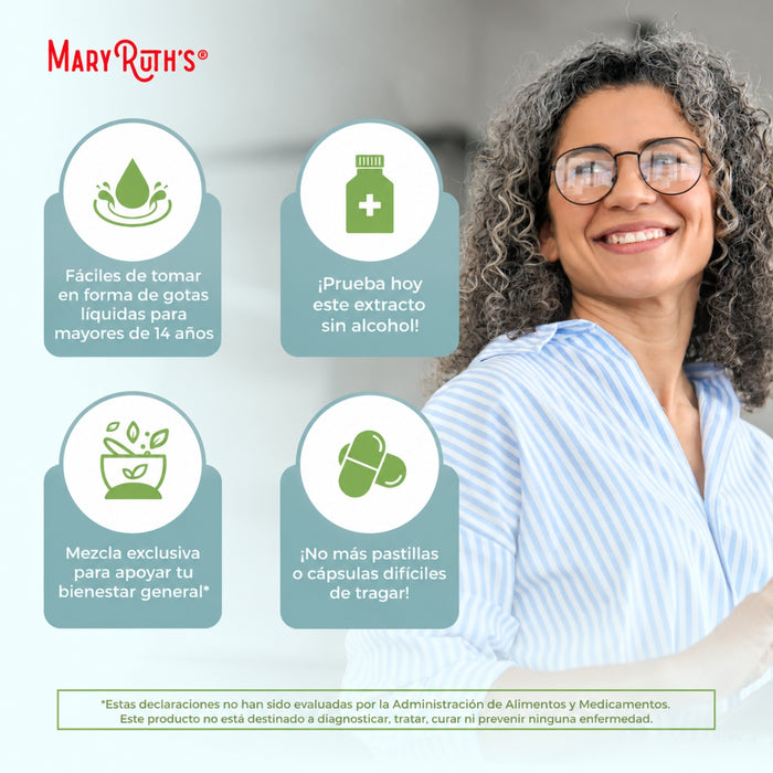 Energia Adrenal y Concentracion para Adultos, Liquido 30 ml (1 fl oz) Organicas, Mary Ruth's