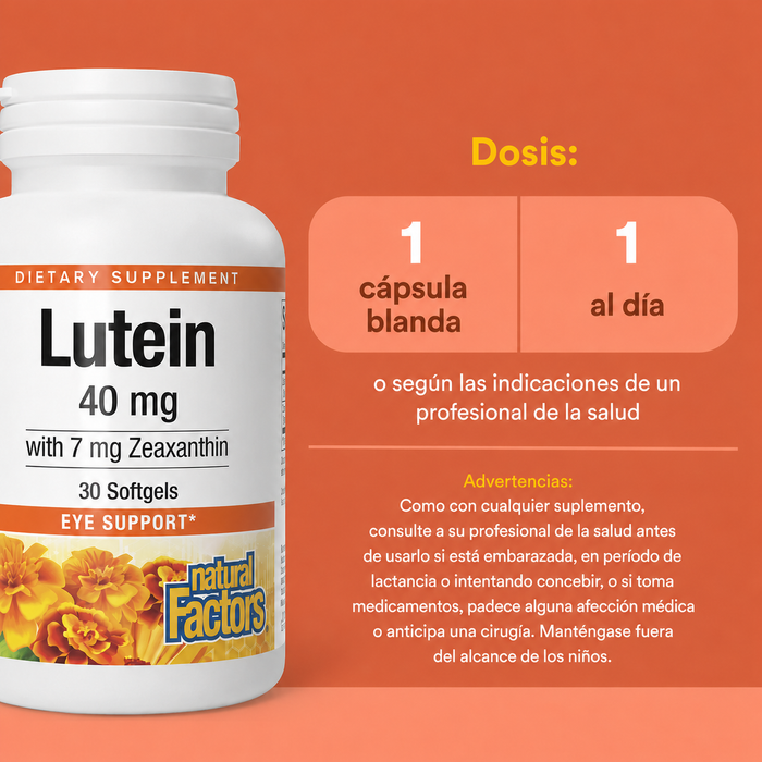 Luteina 40 mg (30 softgels), Natural Factors