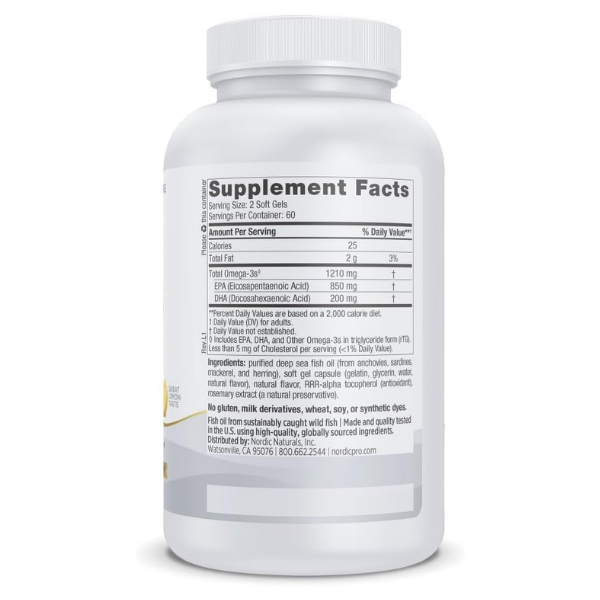 ProEPA™ EPA 850 mg DHA 250 mg (120 softgels), Nordic Naturals