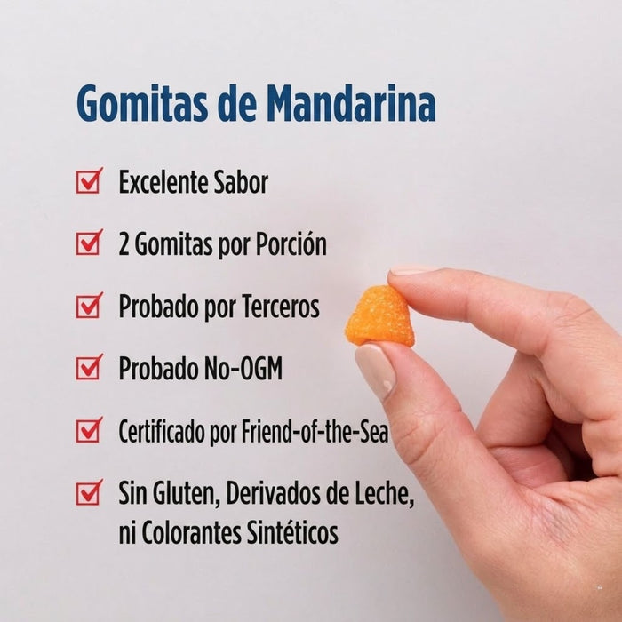 Omega-3 para Niños 82 mg Sabor Mandarina (120 Gomitas), Nordic Naturals