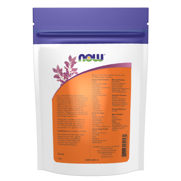 Capsulas Vacias Vegetarianas, Doble 00 (250 envases)