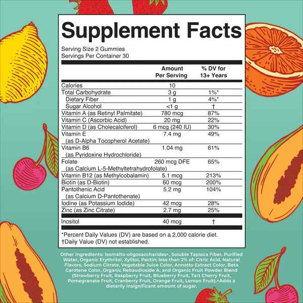Multivitaminico para Adolescentes (60 gomitas), Mary Ruth´s