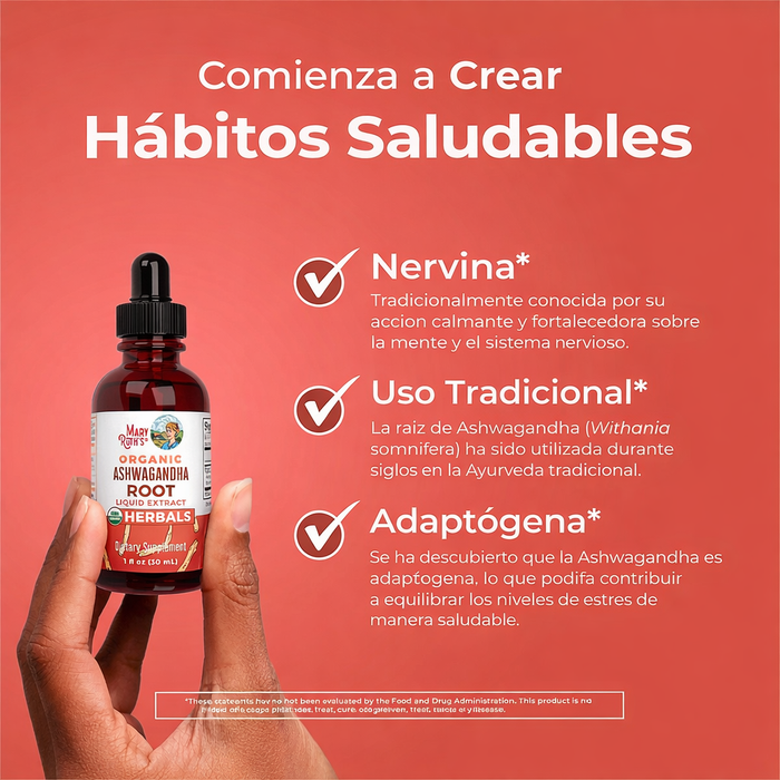 Raiz de Ashwagandha Organica 30 ml (1 fl oz), Mary Ruth's