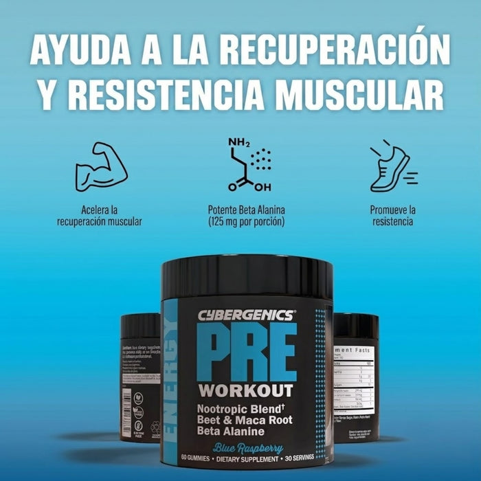 Pre Entreno Sabor Mora Azúl Cybergenics® (60 gomitas), Windmill