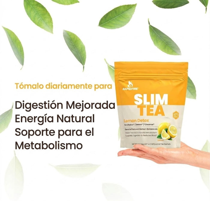Té Adelgazante de Rápida Acción Slim Tea Rapid Fire® Sabor Limón (14 pzs), Windmill