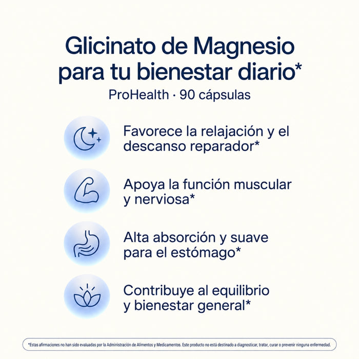Glicinato de Magnesio (90 caps), Prohealth