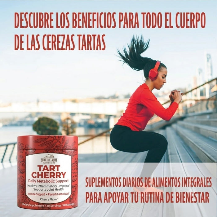 Apoyo a Articulaciones Tart Cherry Sabor Cereza Country Farms® (60 gomitas), Windmill