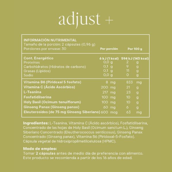 Apoyo al Estrés y Bienestar Adjust+ (60 caps), Reset Wellness