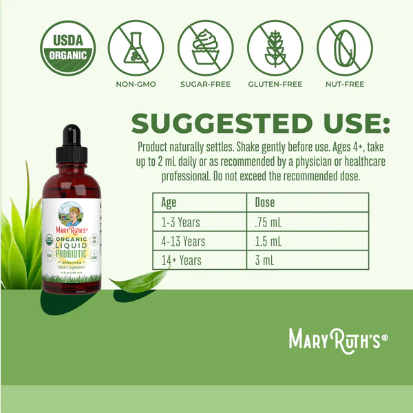 Probiotico Organico, Liquido (4 fl oz 120 ml), Mary Ruth's