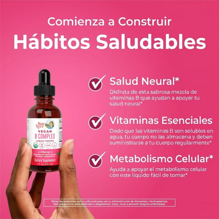 Complejo B Sabor Cereza, Liquido 30 ml (1 fl oz), Mary Ruth's