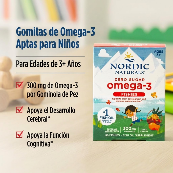 Omega-3 para Niños Sabor Tutii Frutii 300 mg (36 gomitas), Nordic Naturals