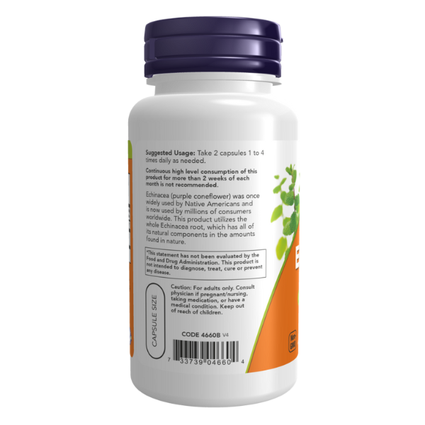 Equinácea 400 mg para la Salud del Sistema Inmunológico (100 cápsulas vegetales) | NOW