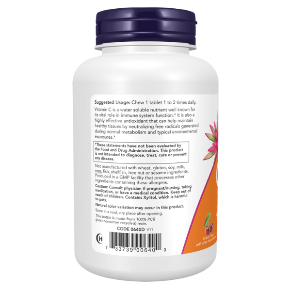 Vitamina C-500 Sabor Cereza (100 tabs)