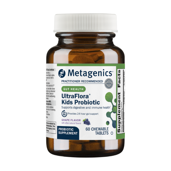 UltraFlora® Probiótico para Niños sabor Uva (60 tabs masticables), Metagenics