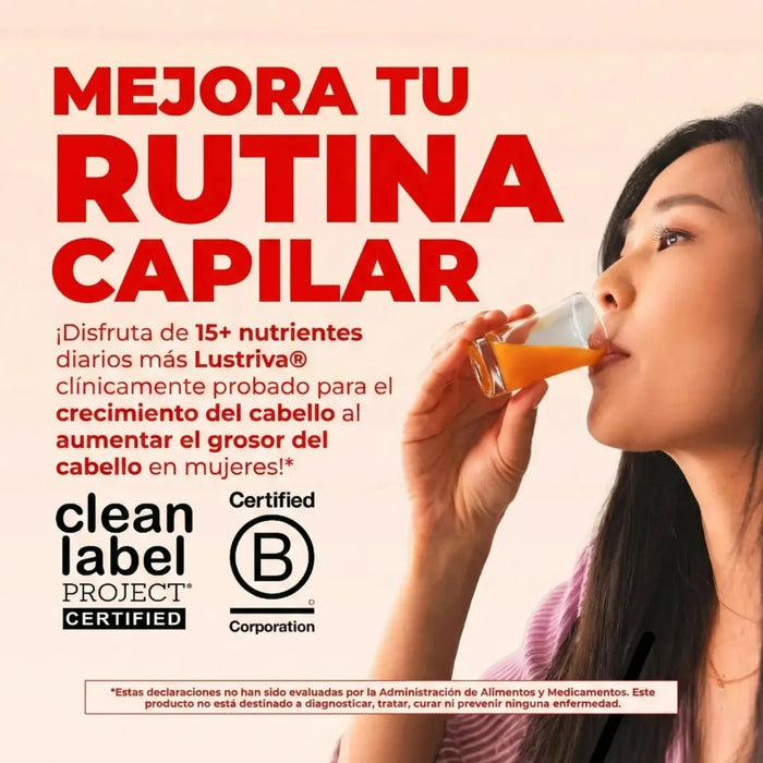 Multivitaminico Matutino + Crecimiento del Cabello Sabor Durazno-Mango, Liquido 887 ml (30 fl oz), Mary Ruth's