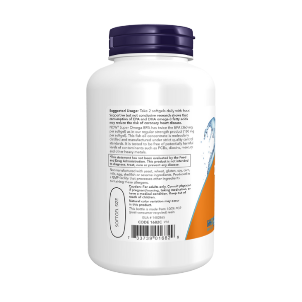 Super Omega EPA Aceite de Pescado Doble Potencia 360 EPA/240 DHA (120 softgels)