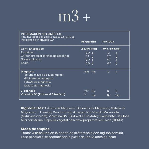 Descanso y Sistema Nervioso Magnesio M3+ (90 caps), Reset Wellness