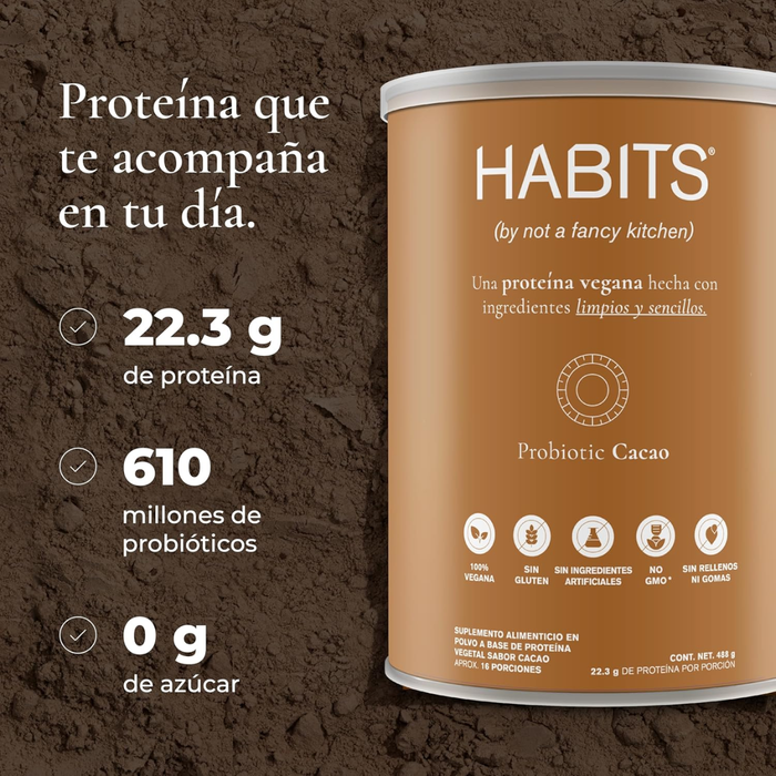 Proteína Probiótica Sabor Chocolate (488 g), Habits