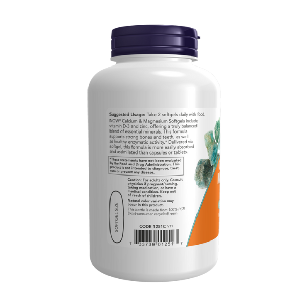 Calcio y Magnesio con Vitamina D3 y Zinc (120 softgels)