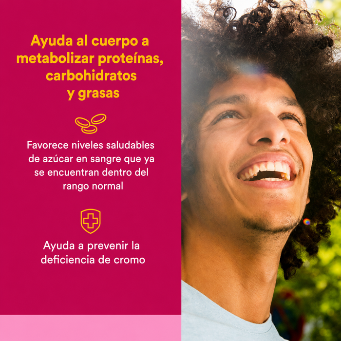 Picolinato de Cromo 500 mcg (90 tabs), Natural Factors