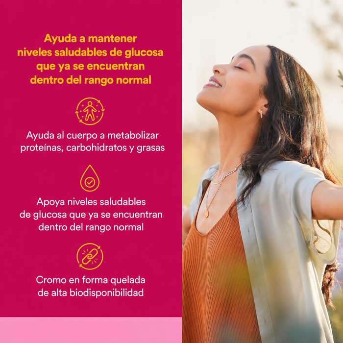 Quelato de Cromo GTF 500 mcg (90 tabs), Natural Factors