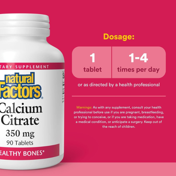 Citrato de Calcio 350 mg (90 tabs), Natural Factors