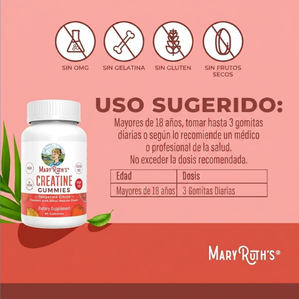 Creatina Monohidratada Sabor Cítrico (90 gomitas), MaryRuth's