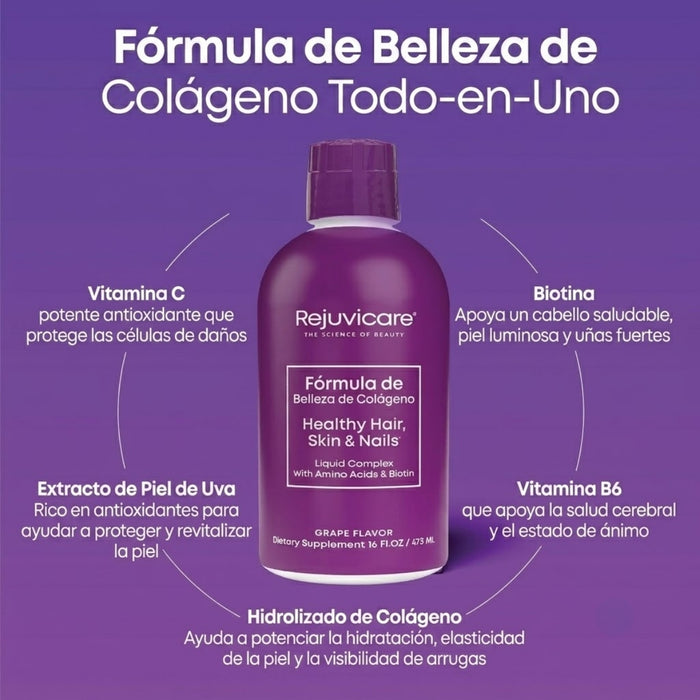 Colágeno para Cabello, Piel y Uñas Rejuvicare® (473 ml), Windmill