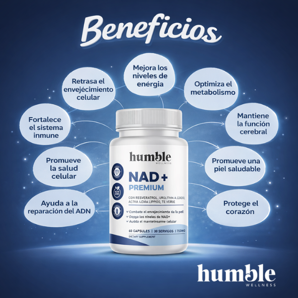 NAD+ con Resveratrol Premium 752 mg (60 caps), Humble