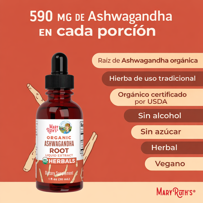 Raiz de Ashwagandha Organica 30 ml (1 fl oz), Mary Ruth's