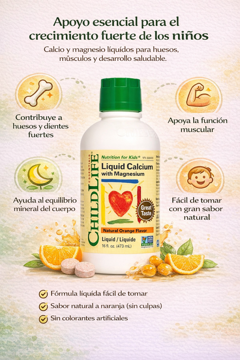 Calcio con Magnesio para Niños, Liquido (16 fl oz 473ml), Child Life