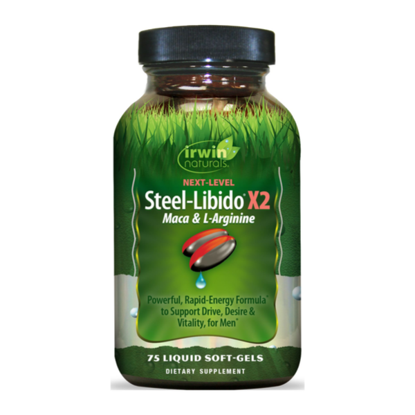 Steel Libido X2 Maca y L-Arginina (75 softgels), Irwin Naturals