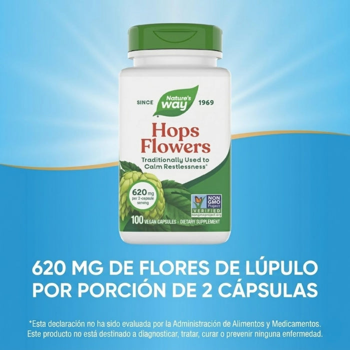 Flores de Lupulo 620 mg (100 veg caps), Nature's Way