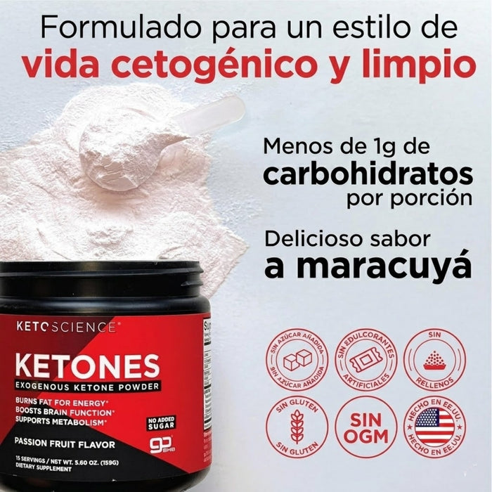 Cetonas Exógenas Sabor Maracuyá KETONES KETOSCIENCE® (159 g), Windmill