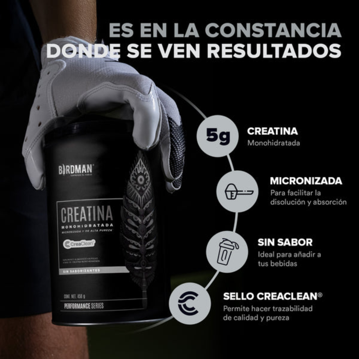 Creatina Monohidratada 450 g (90 porciones), Birdman