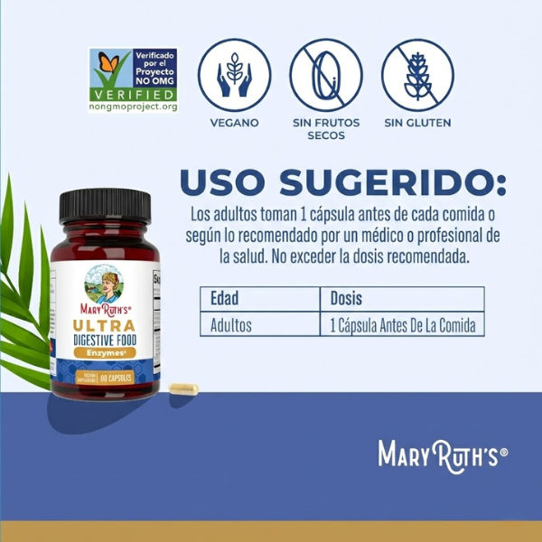 Enzimas Digestivas Ultra (60 caps), Mary Ruth´s