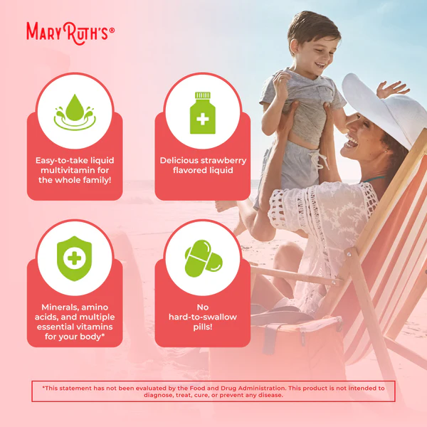 Multivitaminico Matutino Essentials+ Sabor Fresa, Liquido (30 fl oz 887 ml), Mary Ruth's