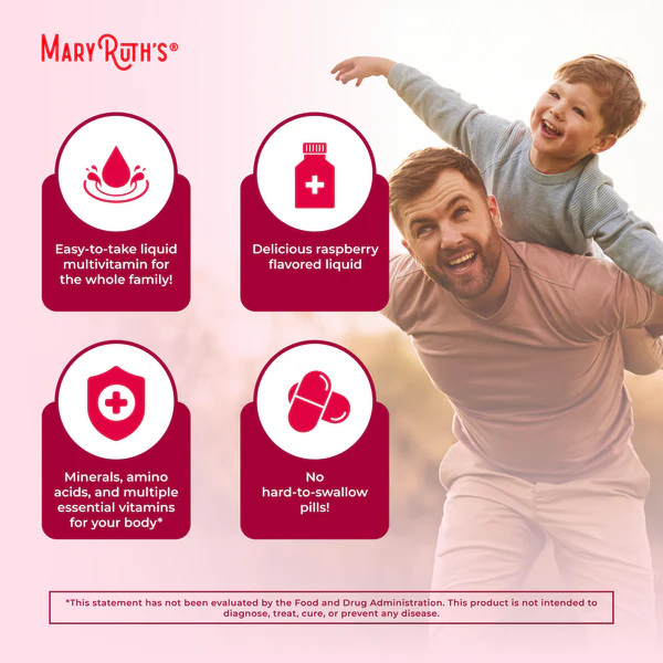 Multivitaminico Matutino Sabor Frambuesa, Liquido (15.22 fl oz 450 ml), Mary Ruth's
