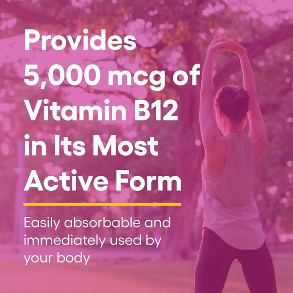 B12 Metilcobalamina 5,000 mcg Masticable (60 tabs), Natural Factors