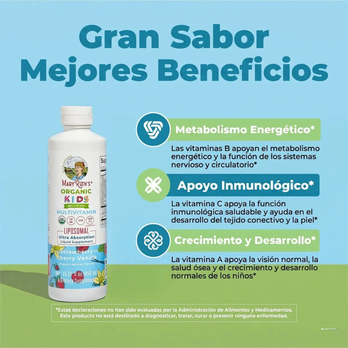 Multivitaminico Liposomal para Niños 450 ml (15.22 fl oz), Mary Ruth's