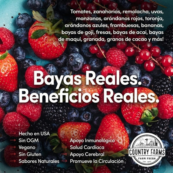 Apoyo Inmunológico Super Reds Sabor Frutos Rojos Country Farms® (200 g), Windmill